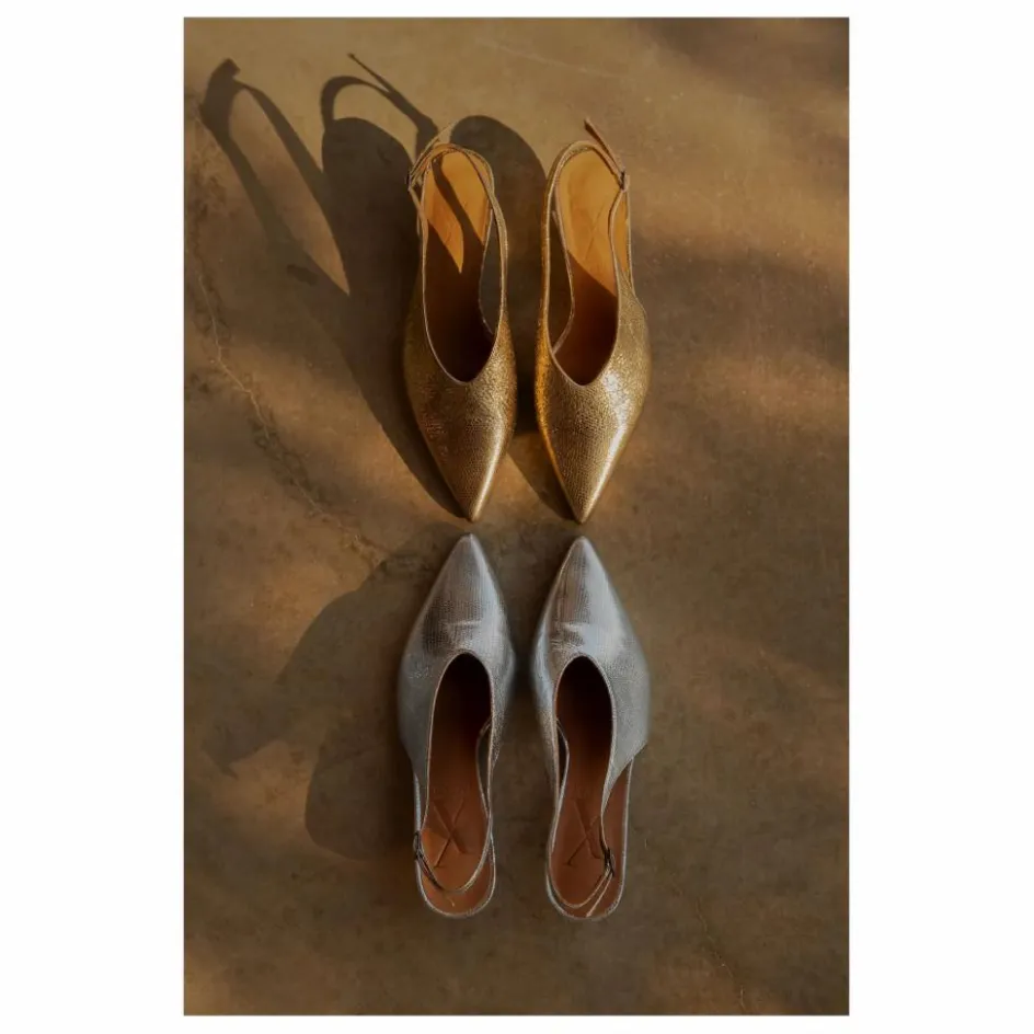 Lachoix Slingback à Talons Métallisées | Argenté