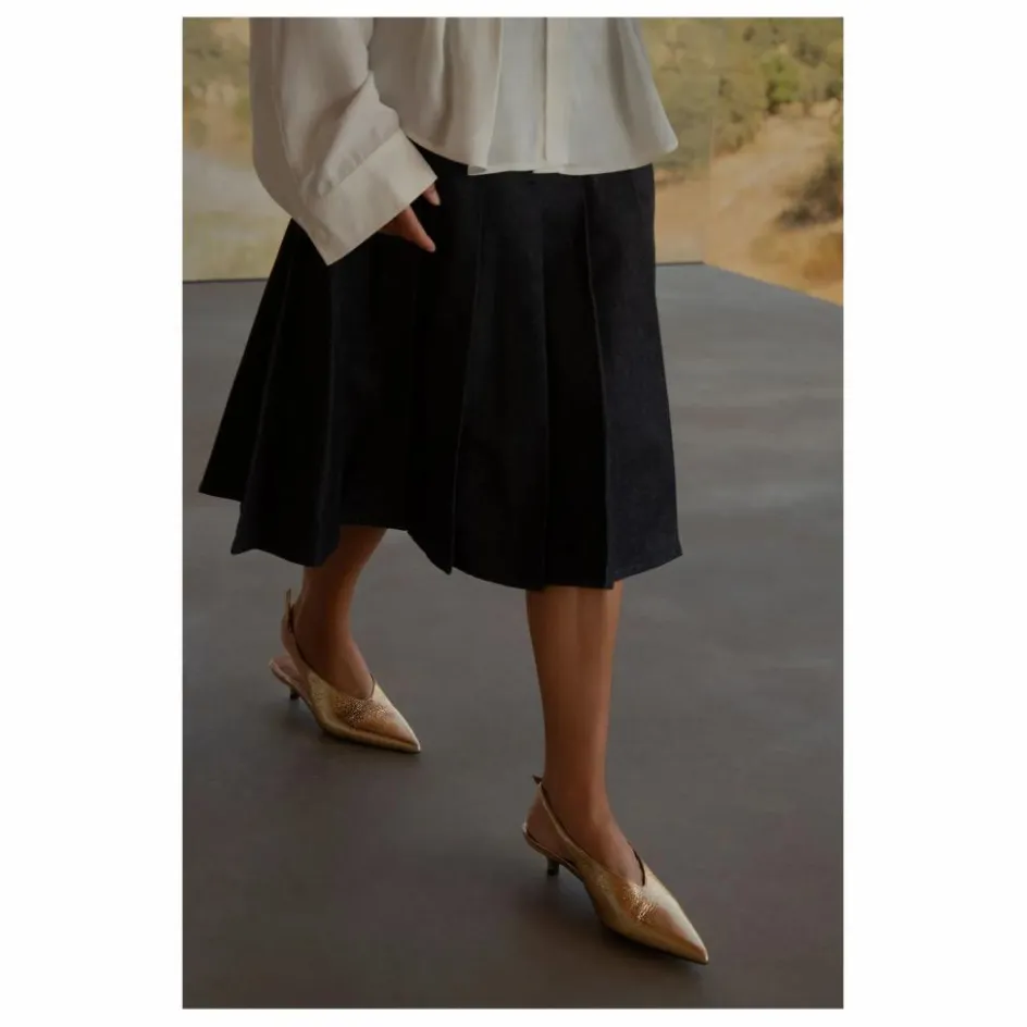 New Slingback à Talons Métallisées | Femme Chaussures À Talons