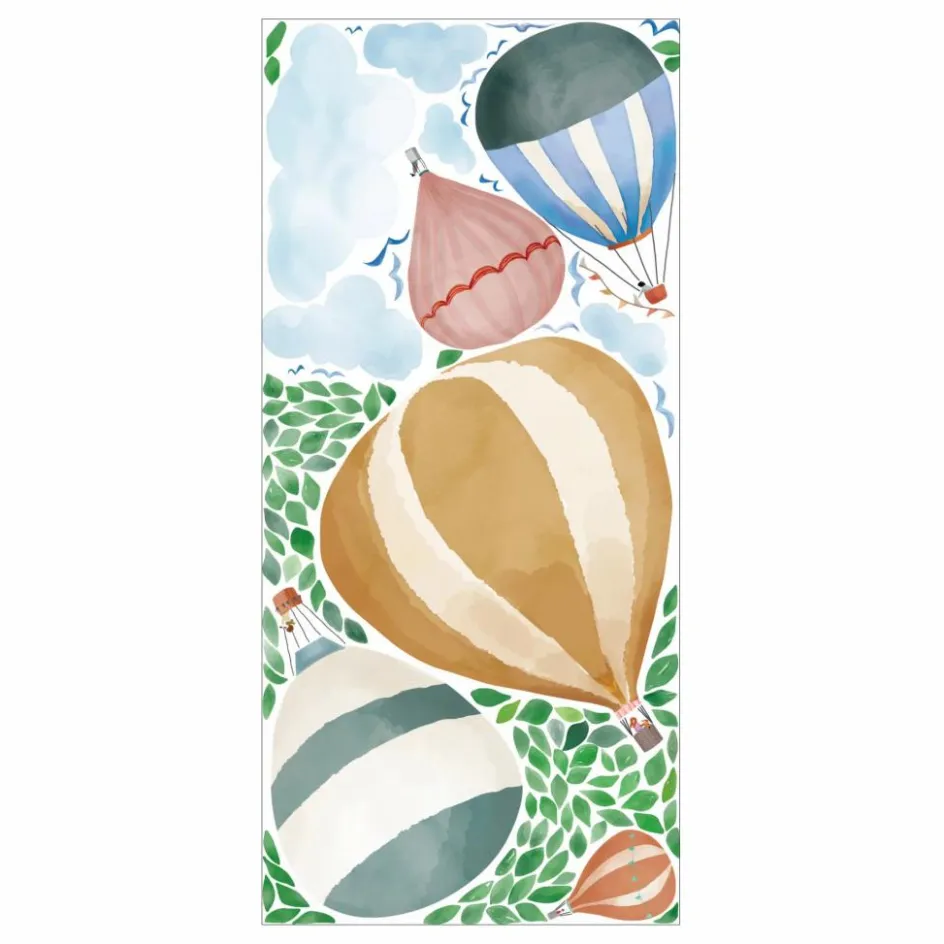 Discount MIMI'lou Sticker géant Montgolfière Aquarelle Multicolore