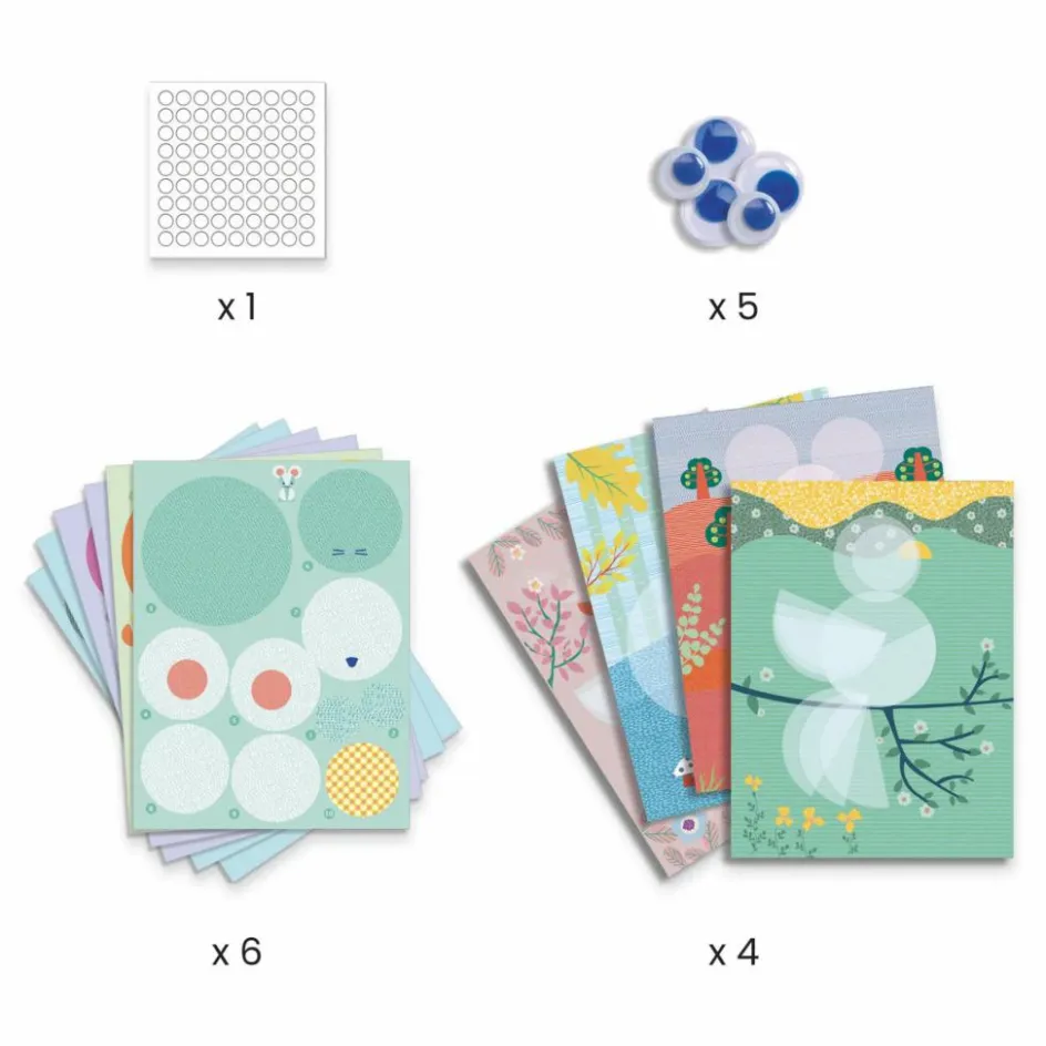 Discount Djeco Stickers des petits Ronds et ronds Multicolore
