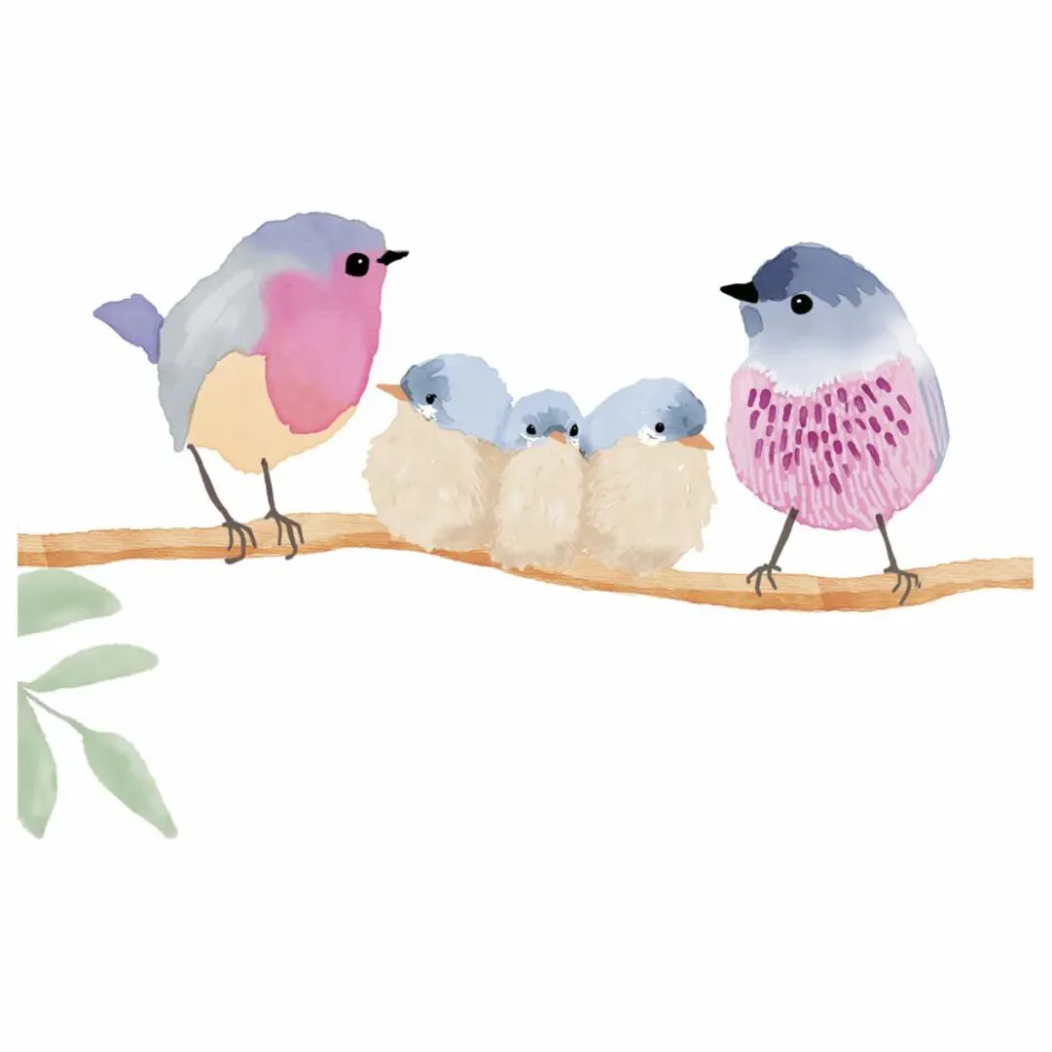 Hot MIMI'lou Stickers easy Oiseaux de printemps Multicolore