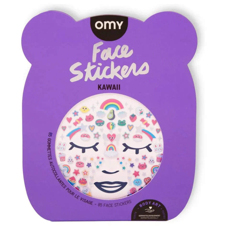 Sale Omy Stickers pour visage Kawai Multicolore