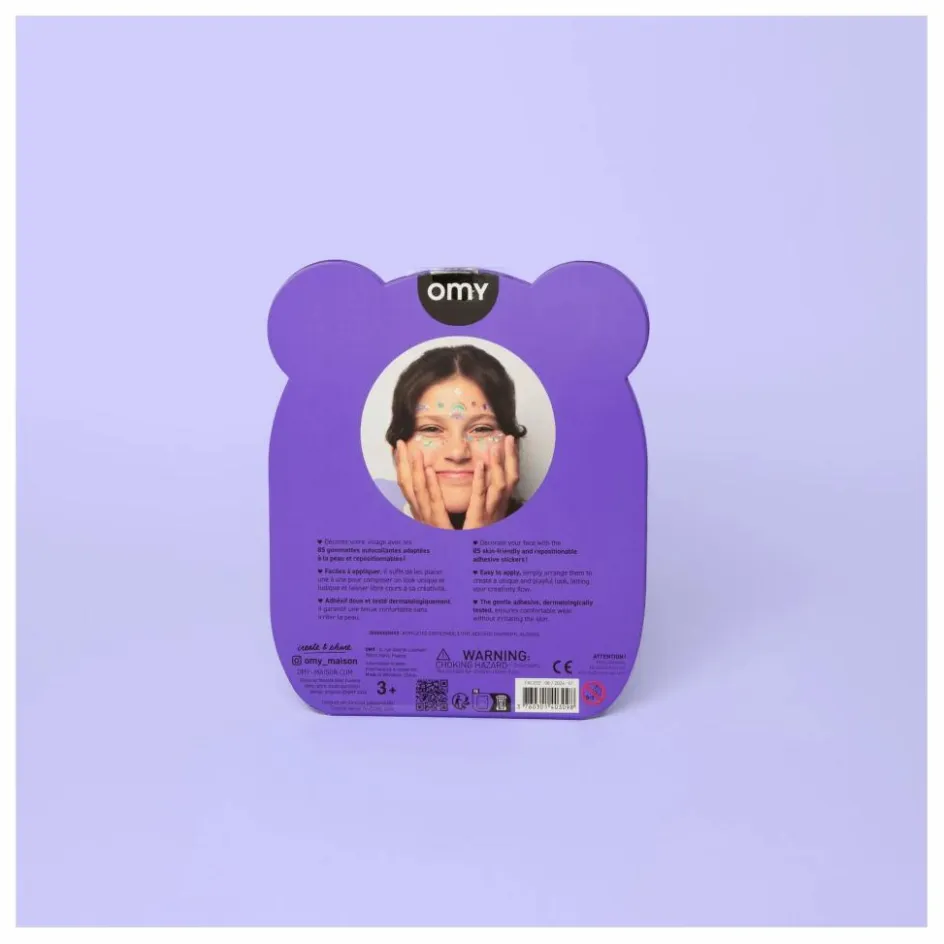 Sale Omy Stickers pour visage Kawai Multicolore