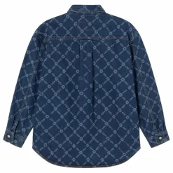 The Tiny Big Sister Sur-Chemise Flowers Grid Denim ||Femme Blouses, Chemises
