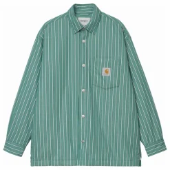 Carhartt WIP Sur-Chemise Grimsby Rayée Popeline de Coton ||Homme T-Shirts, Chemises|T-Shirts, Chemises