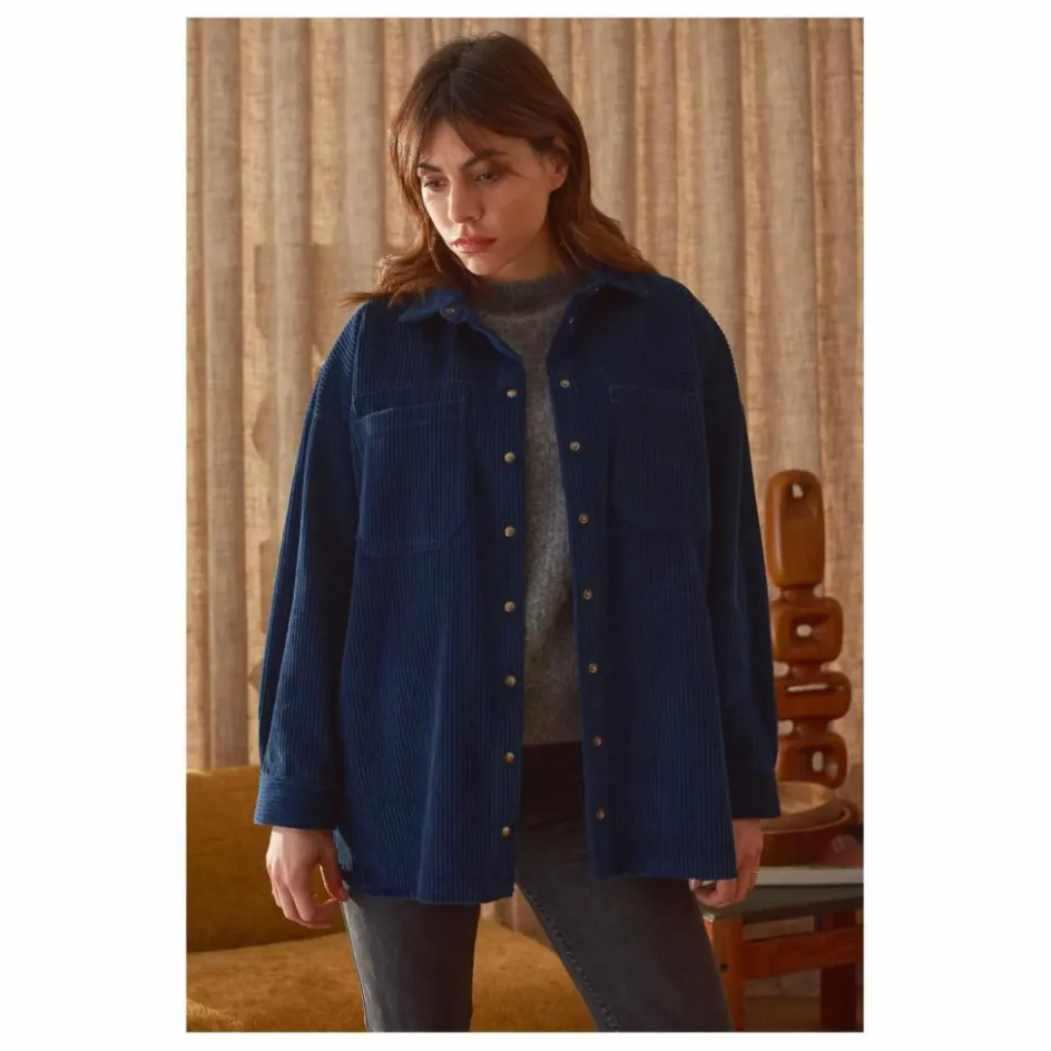Sur-Chemise Paola Velours Côtelé - Collection Femme | Femme Blouses, Chemises