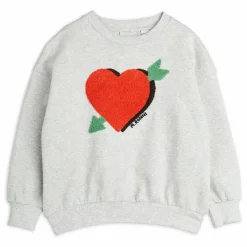 Sale Mini Rodini Sweat Arrowed Heart Coton | Gris chiné