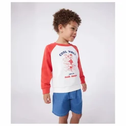 New Petit Bateau Sweat Bienvu Coton Bio | Rouge