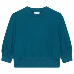 SMALLABLE BASICS Sweat Boxy Fille Molleton Bio | Vert canard