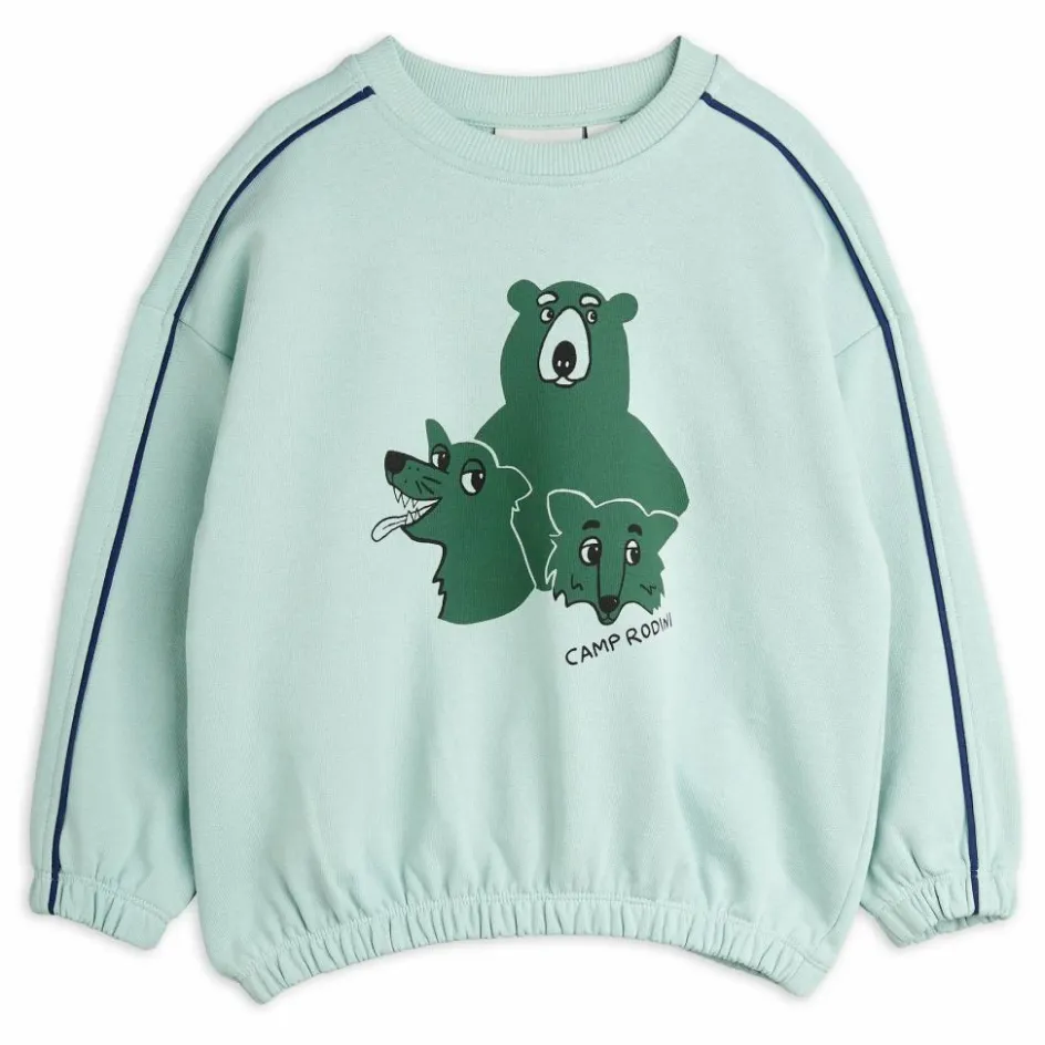 Outlet Mini Rodini Sweat Camp Rodini Coton Bio | Bleu turquoise