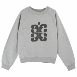 Discount Emile et Ida Sweat Carl Sigle Coton Bio | Gris chiné