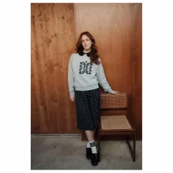 Discount Emile et Ida Sweat Carl Sigle Coton Bio | Gris chiné