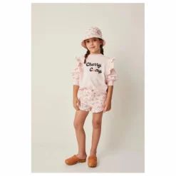 Tocoto Vintage Sweat Cerise Volants ||Enfant Sweats|Sweats