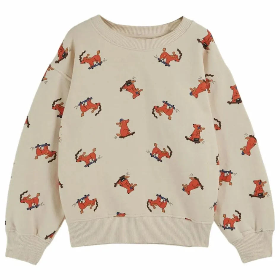 Emile et Ida Sweat Chien Skateur | Ecru