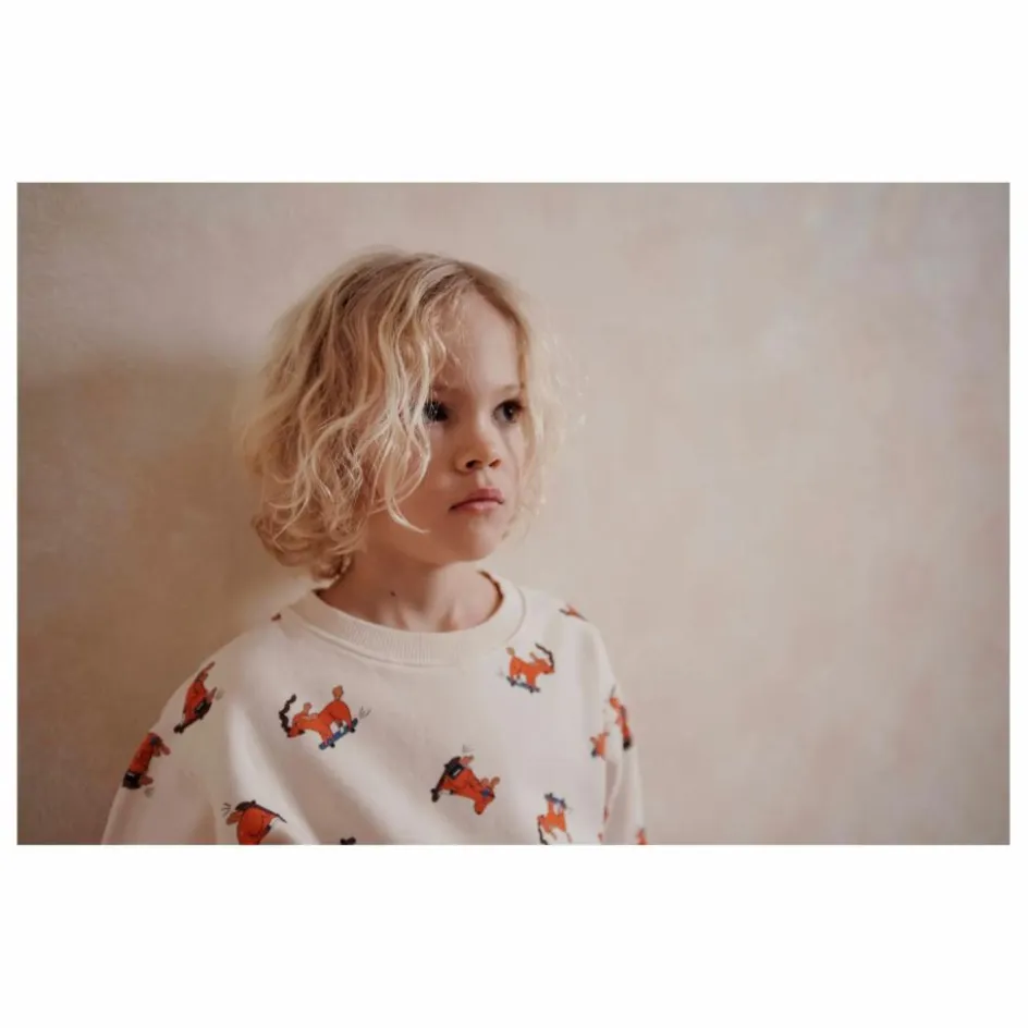 Emile et Ida Sweat Chien Skateur | Ecru