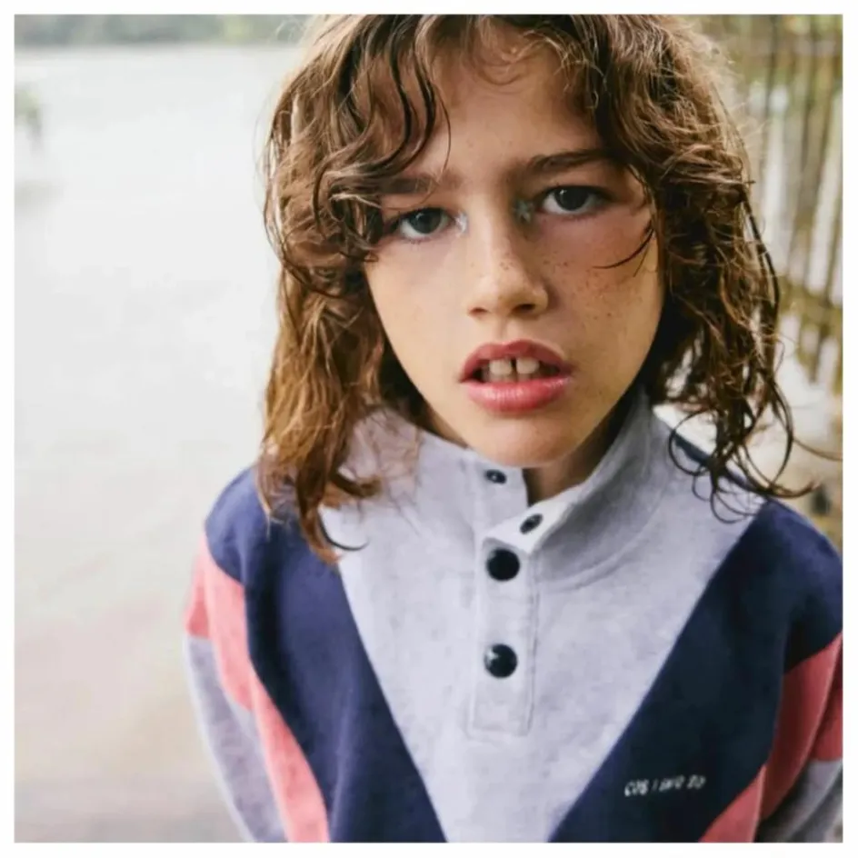 Cos I Said So Sweat Col Boutonné Colorblock Coton Bio ||Enfant Sweats|Sweats