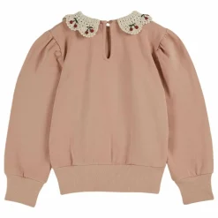 Outlet Emile et Ida Sweat Col Brodé | Rose poudré