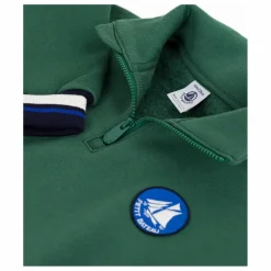 Outlet Petit Bateau Sweat Col Cheminée Logo | Vert sapin