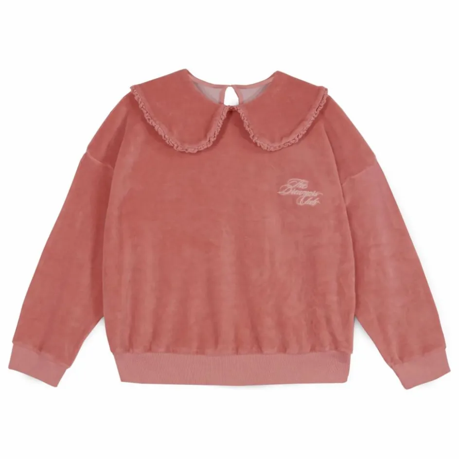 Sale Mipounet Sweat Col Claudine Aurora Velours | Vieux Rose
