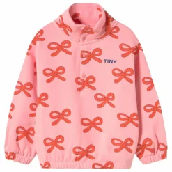 Sale Tinycottons Sweat Col Montant Nœuds Coton Bio | Rose