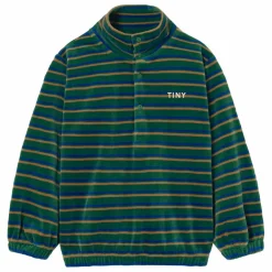 Online Tinycottons Sweat Col Montant Rayé Velours | Vert
