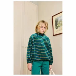 Online Tinycottons Sweat Col Montant Rayé Velours | Vert