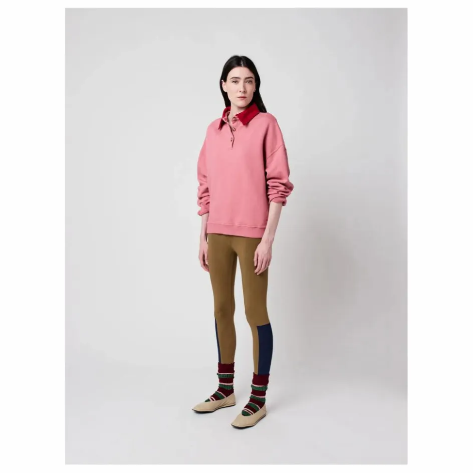 Bobo Choses Sweat Col Polo Oversize Colour Block Coton Bio - Collection Femme ||Femme Sweats
