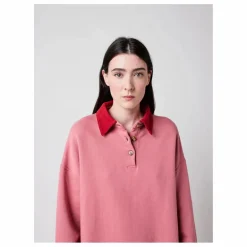 Bobo Choses Sweat Col Polo Oversize Colour Block Coton Bio - Collection Femme ||Femme Sweats