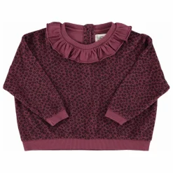 Enfant Piupiuchick Sweats|Sweats*Sweat Col Volants Léopard Coton Bio |