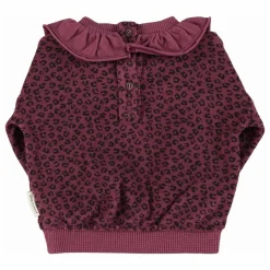 Enfant Piupiuchick Sweats|Sweats*Sweat Col Volants Léopard Coton Bio |