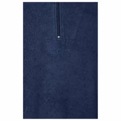Best American Vintage Sweat Col Zippé Bobypark Bouclette Coton Bio | Bleu foncé