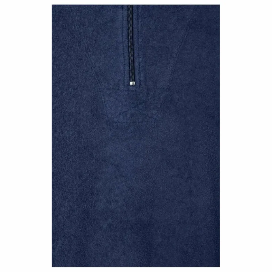 Best American Vintage Sweat Col Zippé Bobypark Bouclette Coton Bio | Bleu foncé