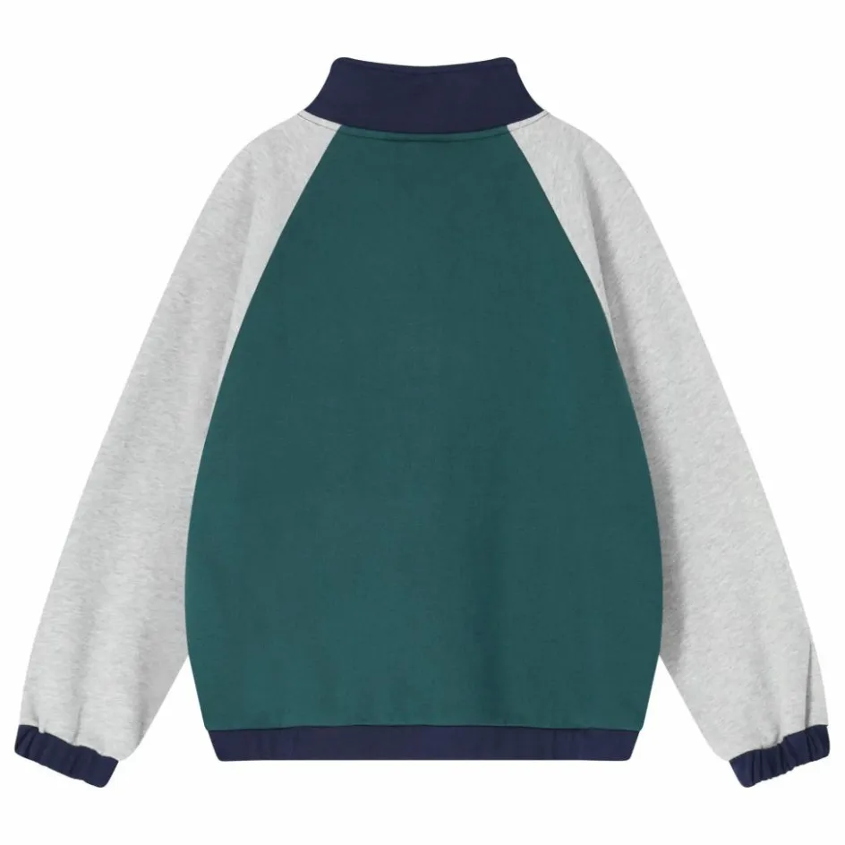 New Sweat Col Zippé Colorblock Coton Bio | Enfant Sweats|Sweats