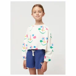 Bobo Choses Sweat Coton Bio Visages | Ecru