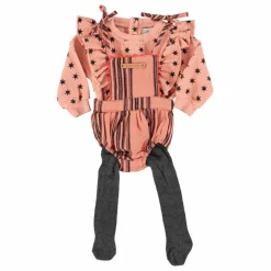 New Piupiuchick Sweat Côtelé Volants Etoiles Coton Bio | Corail