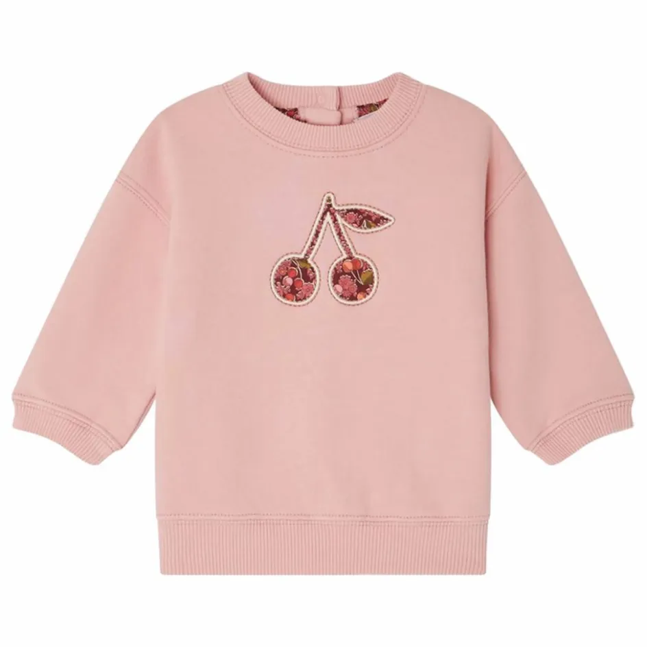 New Bonpoint Sweat Dahlia Molleton Coton Bio | Rose bonbon