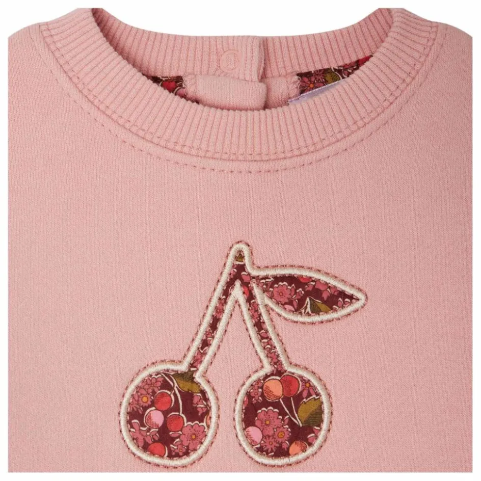 New Bonpoint Sweat Dahlia Molleton Coton Bio | Rose bonbon