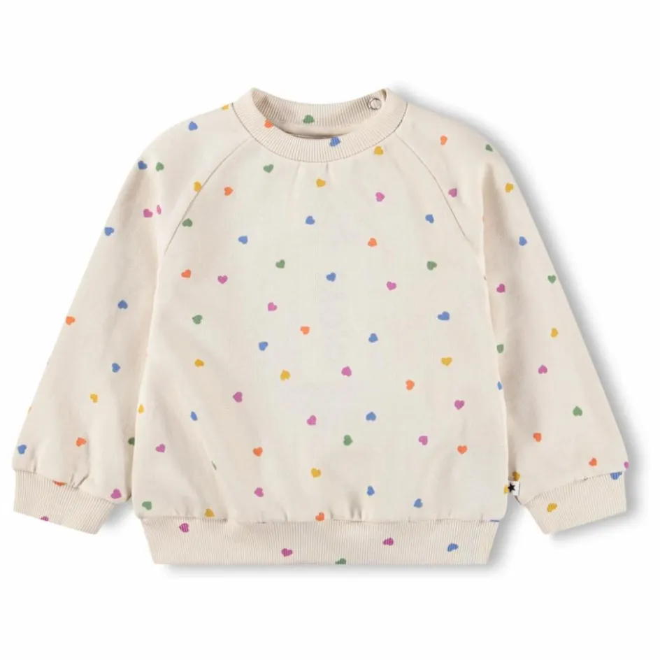 Online Molo Sweat Disc Cœurs Coton Bio | Ecru