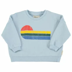 Clearance Piupiuchick Sweat Eighties Coton Bio | Bleu Clair