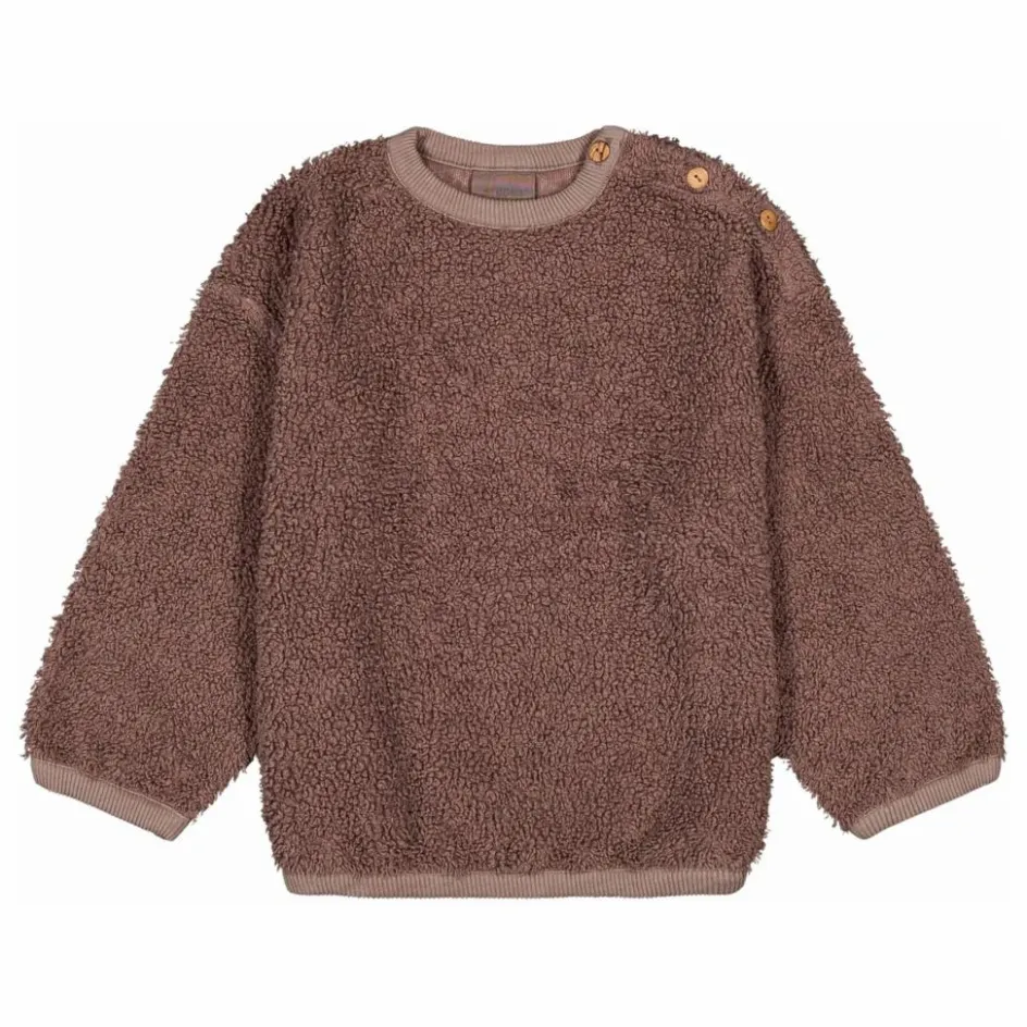 New Studio Bohème Sweat Façon Sherpa Ours Coton Bio | Mauve