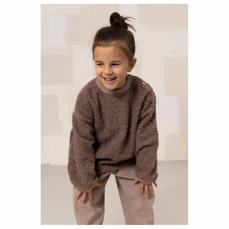 New Studio Bohème Sweat Façon Sherpa Ours Coton Bio | Mauve