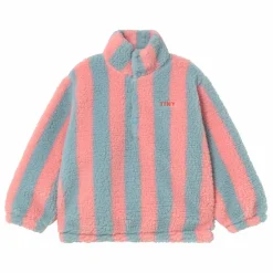 Clearance Tinycottons Sweat Façon Sherpa Rayé | Rose