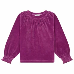 Clearance SMALLABLE BASICS Sweat Fille Col Rond en Velours | Rose fuschia