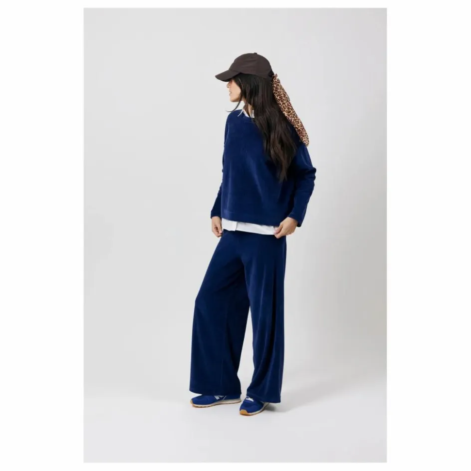 New a.p Sweat Gally Velours Côtelé Coton Bio | Bleu marine