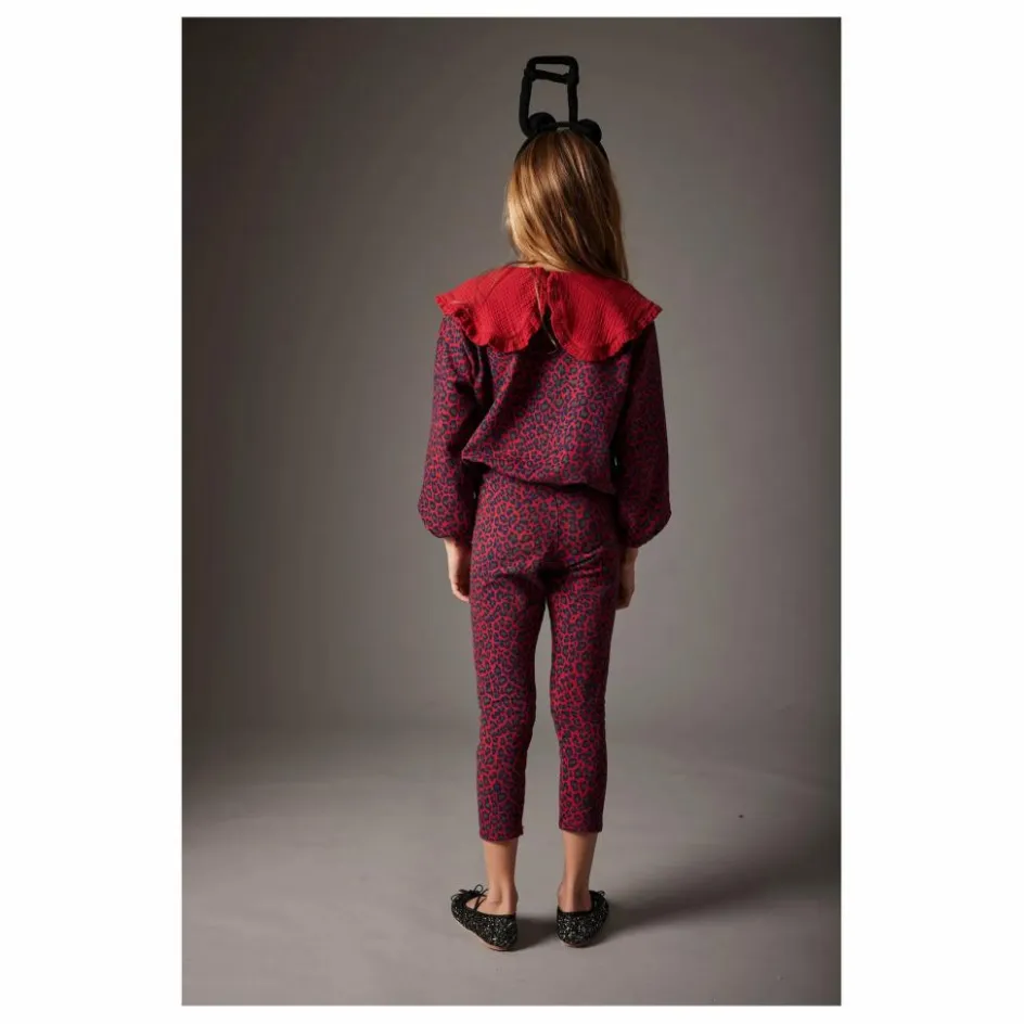 Clearance Cozmo Sweat Genoa Léopard Coton Bio | Rouge
