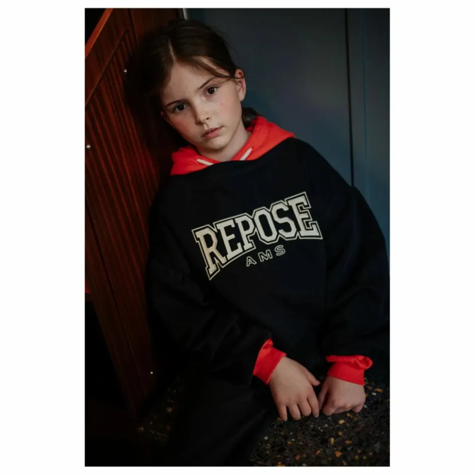 Clearance Repose AMS Sweat Logo Coton Bio | Orange