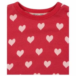 New Konges Sløjd Sweat Loupy Lou Cœurs Coton Bio | Rouge