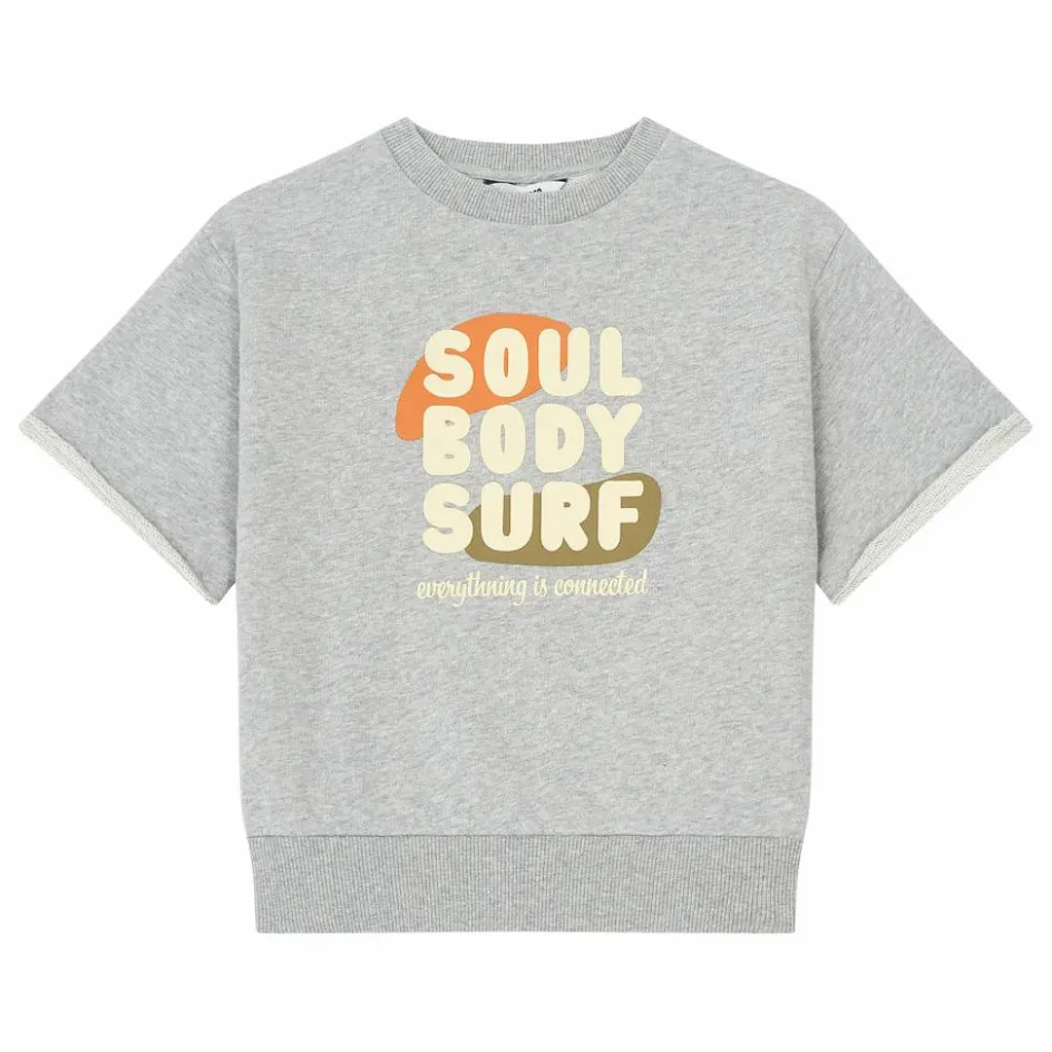 Hundred Pieces Sweat Manche Courte Coton Bio | Gris