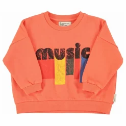 Clearance Piupiuchick Sweat Music Coton Bio | Orange fluo