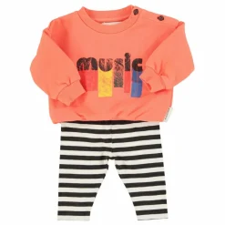 Clearance Piupiuchick Sweat Music Coton Bio | Orange fluo